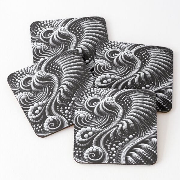Item preview, Ornamental Textile Fabric Black and White 002 designed and sold by JohnnyVillas.