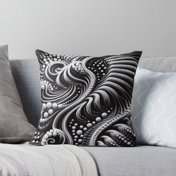 Item preview, Ornamental Textile Fabric Black and White 002 designed and sold by JohnnyVillas.