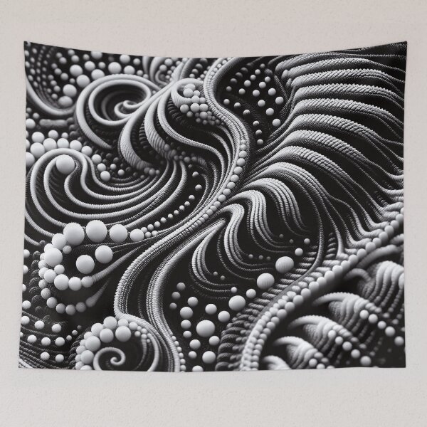 Item preview, Ornamental Textile Fabric Black and White 002 designed and sold by JohnnyVillas.
