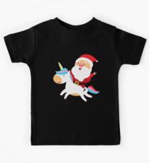 Santa Riding on Unicorn Kids Tee
