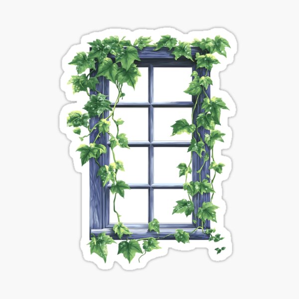 Item preview, Light Academia Aesthetic Art: Vintage Ivy Covered Window designed and sold by bapupa.