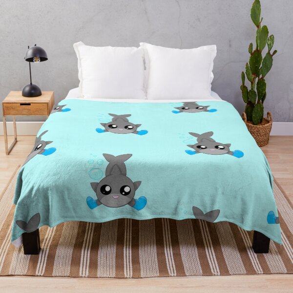 Item preview, Stylish shark! light blue background designed and sold by CreationsByFey.