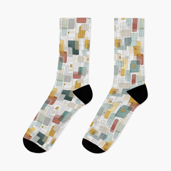 Item preview, Retro Geometric Blocks Seamless Pattern designed and sold by Moisky Patterns.