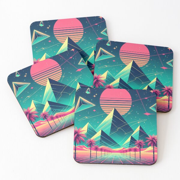 Item preview, Cool Neon Punk 80s Piramids Landscape 008 designed and sold by JohnnyVillas.