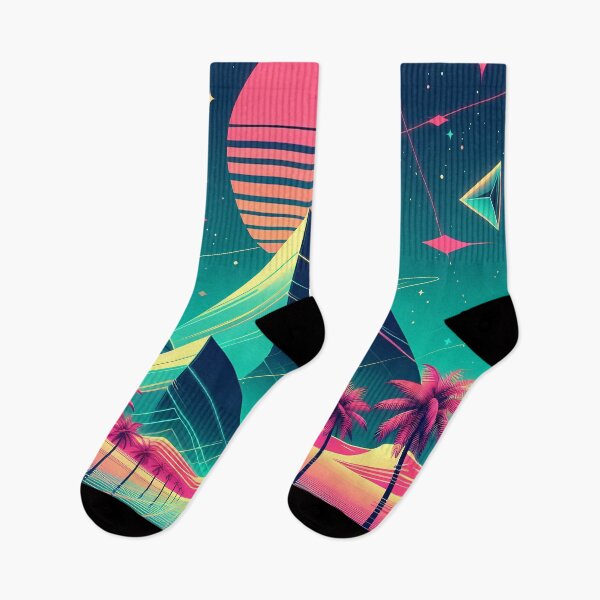 Item preview, Cool Neon Punk 80s Piramids Landscape 008 designed and sold by JohnnyVillas.