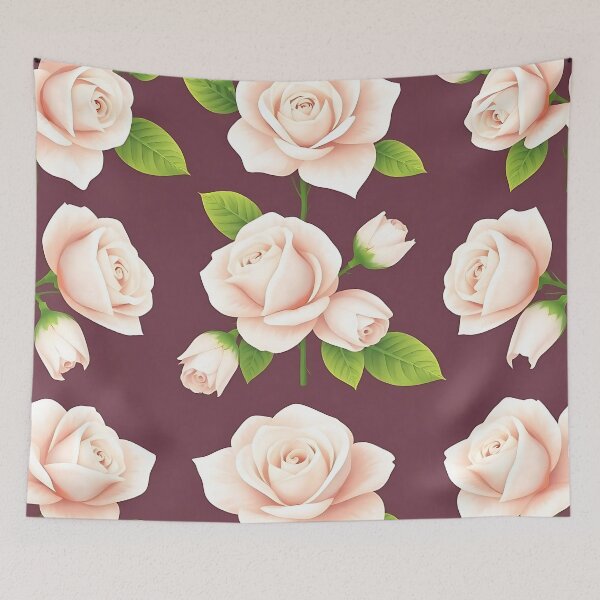 Artikelvorschau, Rosa Rosenmuster auf violettem Hintergrund A-Linien Kleid entworfen und verkauft von FestivityFinds.