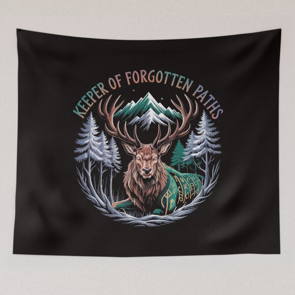 Item preview, Keeper of Forgotten Paths Mystical Runic Guardian Stag Artwork designed and sold by Slavicsoul.