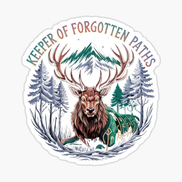 Item preview, Keeper of Forgotten Paths Mystical Runic Guardian Stag Artwork designed and sold by Slavicsoul.