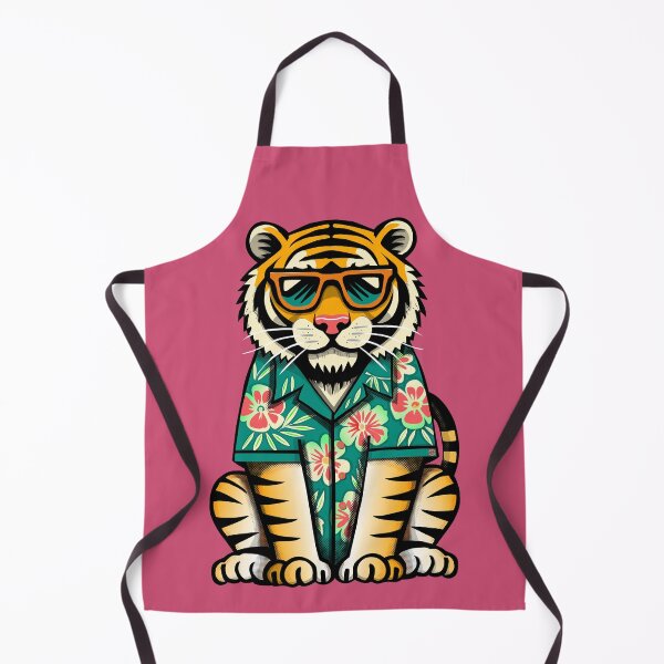 Item preview, Cool Tiger Wearing Hawaiian Shirt Cartoon Art designed and sold by krisevansart.