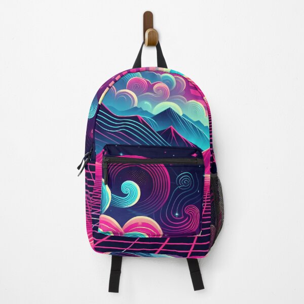 Item preview, Cool Neon Punk 80s Landscape Mountains and Clouds designed and sold by JohnnyVillas.