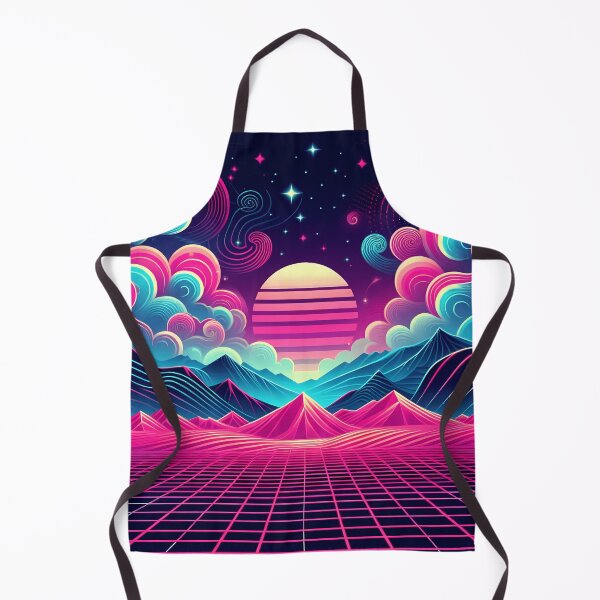 Item preview, Cool Neon Punk 80s Landscape Mountains and Clouds designed and sold by JohnnyVillas.