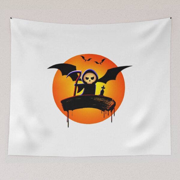 Item preview, Halloween scary evil pumpkin horror pumpkin head design with halloween Bats monster designed and sold by Best-Art-Design.