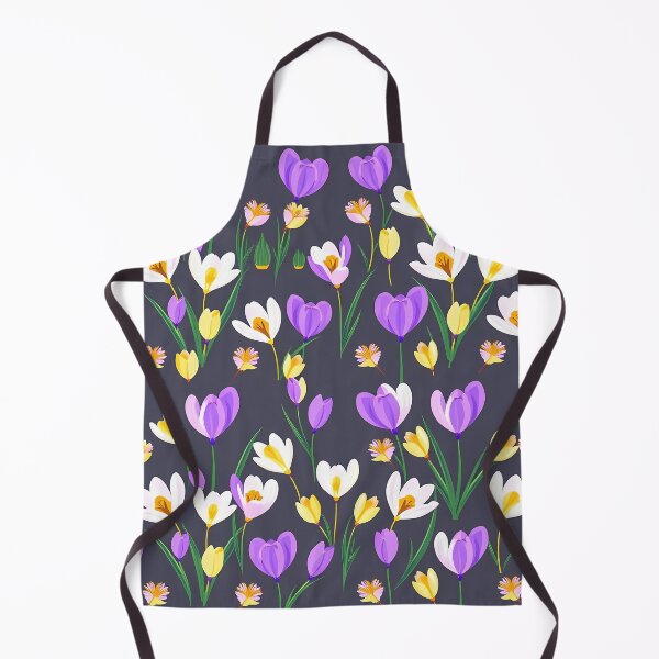 Item preview, Crocuses in Purple, Yellow, and White A-Line Dress designed and sold by FestivityFinds.
