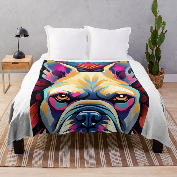 Item preview, multicolor Bulldog Face abstract art designed and sold by Best-Art-Design.