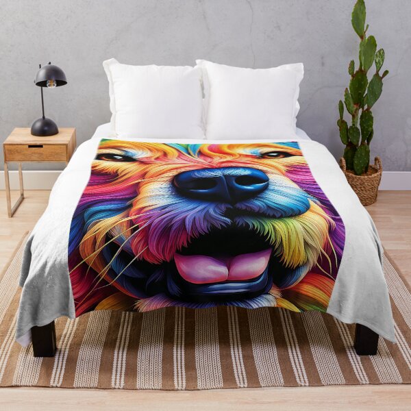 Item preview, colorful Dog Fur Face abstract art designed and sold by Best-Art-Design.