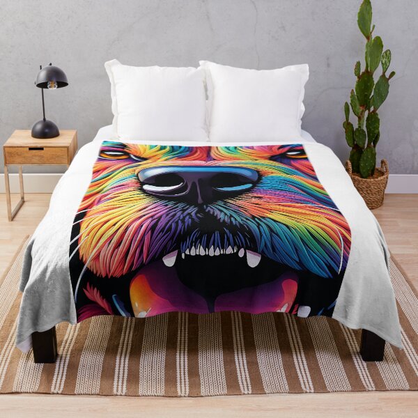 Item preview, colorful Dog Fur Face abstract art designed and sold by Best-Art-Design.