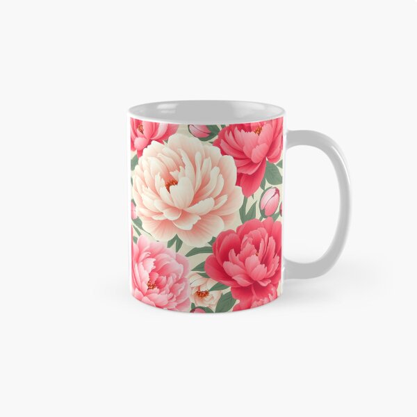 Artikelvorschau, Pfingstrosenblüten in zartem Rosa, leuchtendem Rot und cremigem Weiß A-Linien Kleid entworfen und verkauft von FestivityFinds.