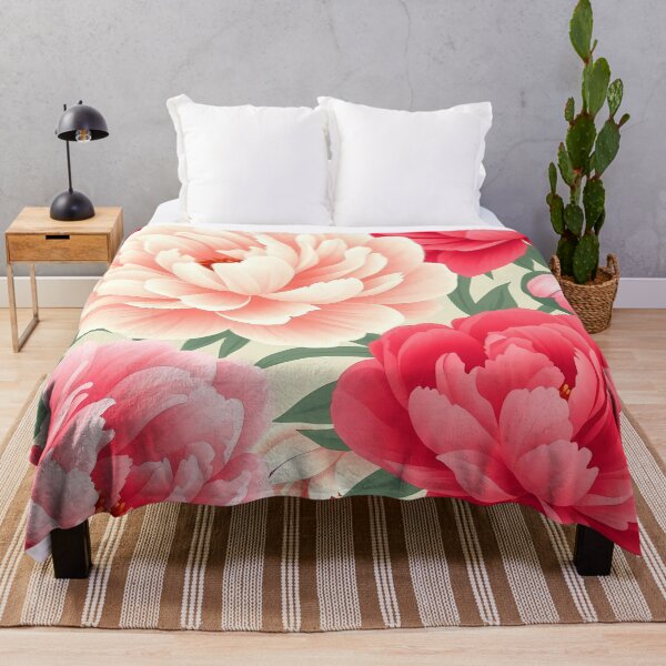 Artikelvorschau, Pfingstrosenblüten in zartem Rosa, leuchtendem Rot und cremigem Weiß A-Linien Kleid entworfen und verkauft von FestivityFinds.