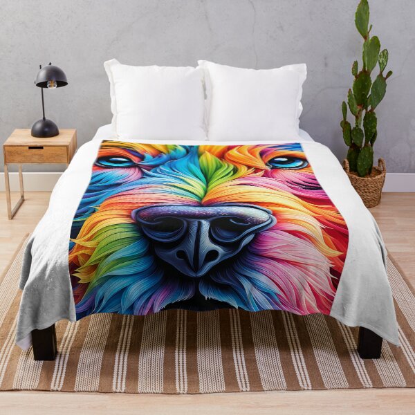 Item preview, colorful Dog Fur Face abstract art designed and sold by Best-Art-Design.