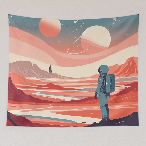 Item preview, Astronaut Solitude Lost in Mars Pastel 010 designed and sold by JohnnyVillas.