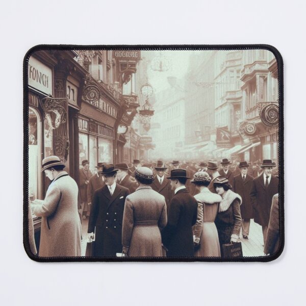 Item preview, 1920s Frankfurt Germany AI Art – Vintage Black and White City Scene Design for Clothing, Accessories, and Urban Decor designed and sold by knalpot-design.