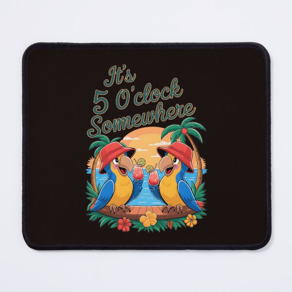 Item preview, It's 5 O’clock Somewhere Parrot Summer Beach Couple designed and sold by MAKOPOKOShop.