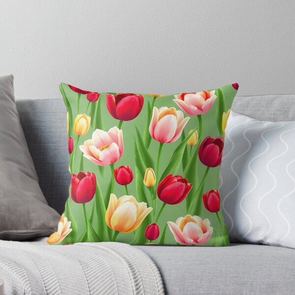 Artikelvorschau, Rosa, rote und gelbe Tulpen Aquarell A-Linien Kleid entworfen und verkauft von FestivityFinds.
