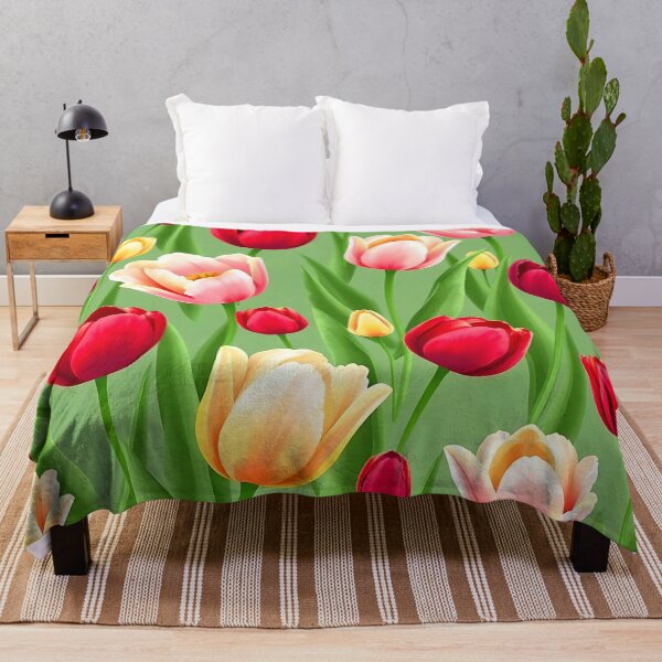 Artikelvorschau, Rosa, rote und gelbe Tulpen Aquarell A-Linien Kleid entworfen und verkauft von FestivityFinds.