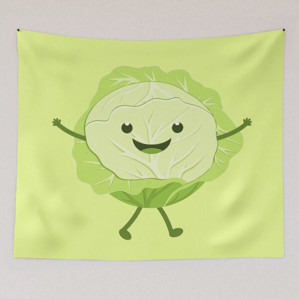 Item preview, Happy Cartoon Lettuce – Cute Vegetable Art designed and sold by TiggsnPigsArt.