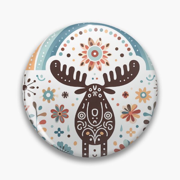 Item preview, Scandinavian Folk Art Moose – Majestic Migration Wonder by heidiannemorris designed and sold by FOLK ART FUSION by heidiannemorris.