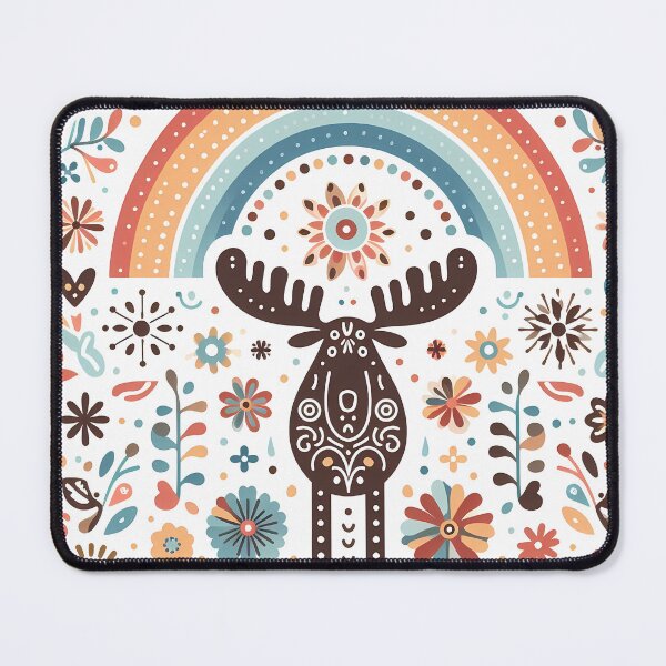 Item preview, Scandinavian Folk Art Moose – Majestic Migration Wonder by heidiannemorris designed and sold by FOLK ART FUSION by heidiannemorris.