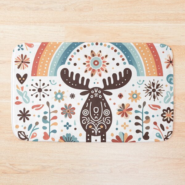 Item preview, Scandinavian Folk Art Moose – Majestic Migration Wonder by heidiannemorris designed and sold by FOLK ART FUSION by heidiannemorris.
