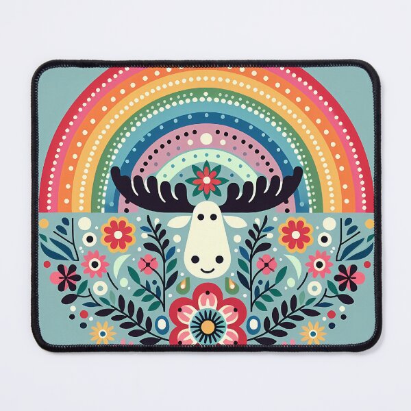 Item preview, Scandinavian Folk Art Moose Portrait – Wild Antlers and Migrating Magic by heidiannemorris designed and sold by FOLK ART FUSION by heidiannemorris.