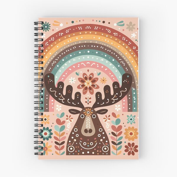 Item preview, Scandinavian Folk Art Moose Face – Bright Antlers and Migration Spirit by heidiannemorris designed and sold by FOLK ART FUSION by heidiannemorris.