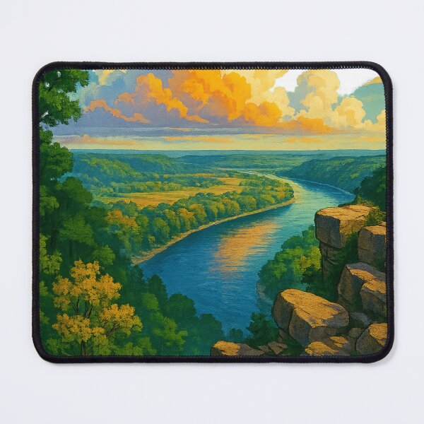 Item preview, Wyalusing State Park Scenic Bluff – Driftless Region River Landscape designed and sold by Aryabek.