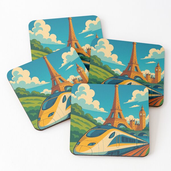 Item preview, Eurostar Train with Eiffel Tower and Big Ben – Paris to London Journey designed and sold by Aryabek.