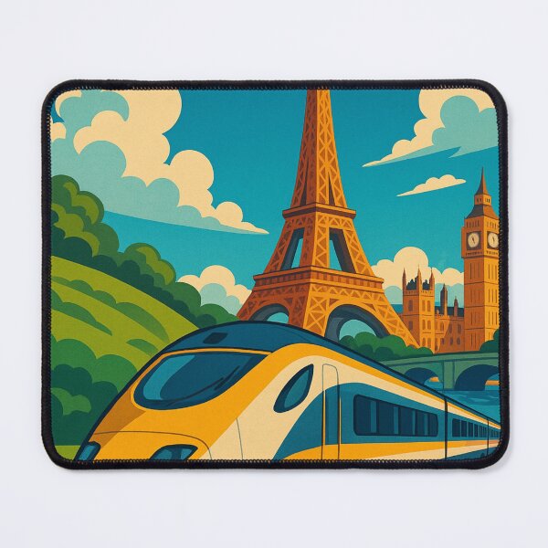 Item preview, Eurostar Train with Eiffel Tower and Big Ben – Paris to London Journey designed and sold by Aryabek.