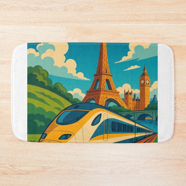 Item preview, Eurostar Train with Eiffel Tower and Big Ben – Paris to London Journey designed and sold by Aryabek.