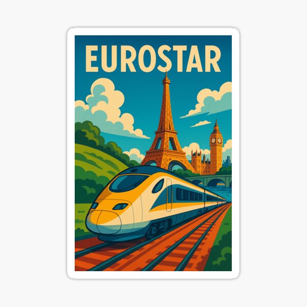 Item preview, Eurostar Train with Eiffel Tower and Big Ben – Paris to London Journey designed and sold by Aryabek.