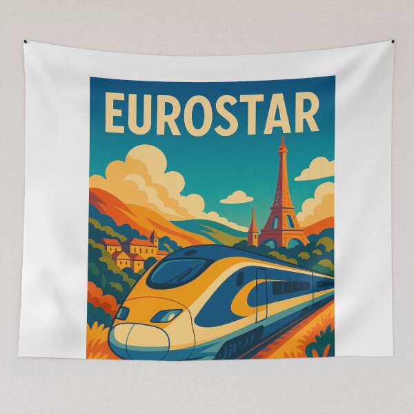 Item preview, Eurostar Through France – Scenic High-Speed Rail with Eiffel Tower designed and sold by Aryabek.