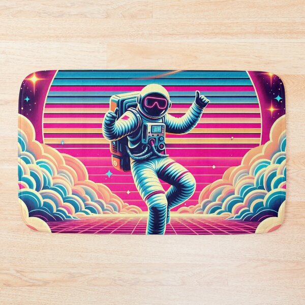 Item preview, Cool Neon Punk 80s Astronaut Dancing in Space with Pink Sunglasses designed and sold by JohnnyVillas.