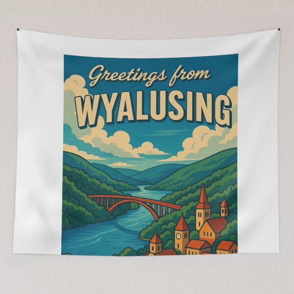 Item preview, Greetings from Wyalusing – Wisconsin River Town and Valley Bridge designed and sold by Aryabek.
