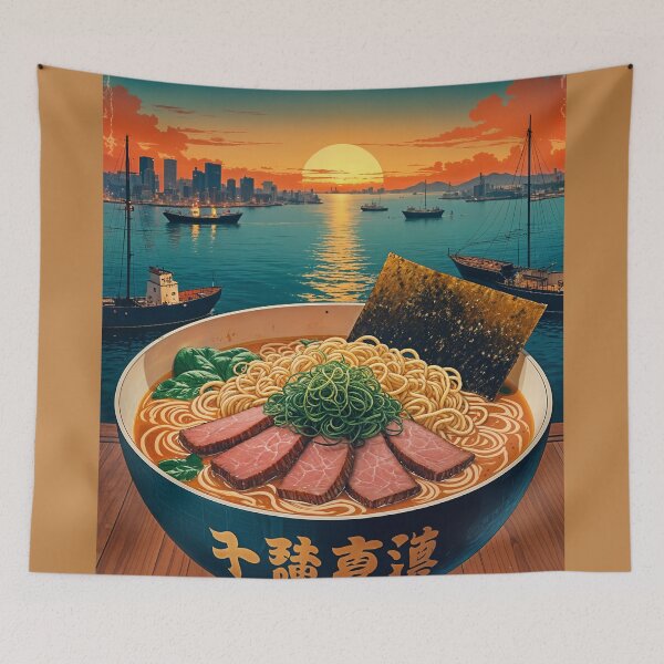 Item preview, Yokohama Vintage Ramen Poster – Where Flavor Meets Tradition designed and sold by Ceemko's Vintage Corner.
