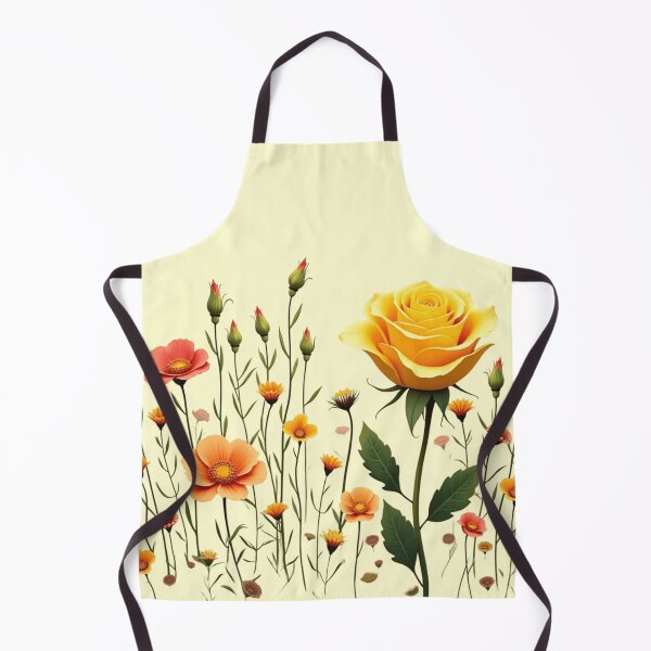 Item preview, Wildflowers and a Yellow Rose to the Right #2 - Butter Cream Background #5010BCR designed and sold by Wildflower Rose.