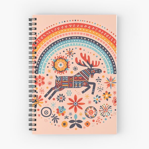 Item preview, Scandinavian Folk Art Galloping Moose – Antlers and Migration Magic by heidiannemorris designed and sold by FOLK ART FUSION by heidiannemorris.