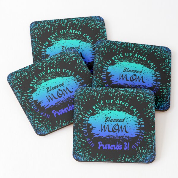 Item preview, A Blessed Mom – Proverbs 31:28 Christian Mother's Day Design | Faithful Proverbs 31 Woman | greenish blue cyan & turquoise designed and sold by ZechJohnRB.