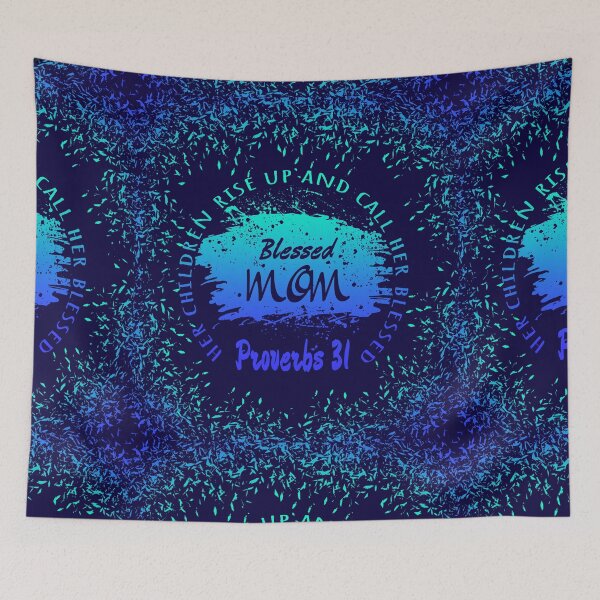 Item preview, A Blessed Mom – Proverbs 31:28 Christian Mother's Day Design | Faithful Proverbs 31 Woman | greenish blue cyan & turquoise designed and sold by ZechJohnRB.