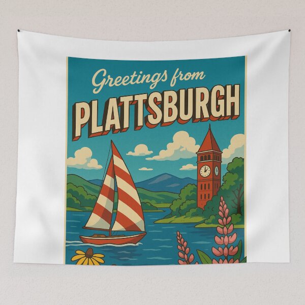 Item preview, Greetings from Plattsburgh Lake Sail designed and sold by Aryabek.