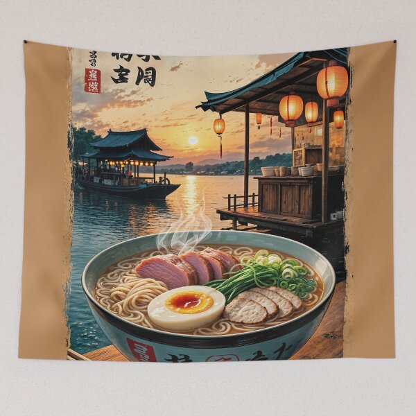 Item preview, Hakata Tonkotsu Vintage Ramen Poster – Fukuoka’s Creamy Noodle designed and sold by Ceemko's Vintage Corner.