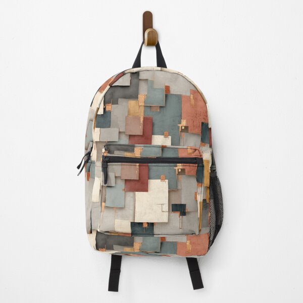 Item preview, Geometric Abstract Pattern with Textured Squares and Copper Details designed and sold by Moisky Patterns.